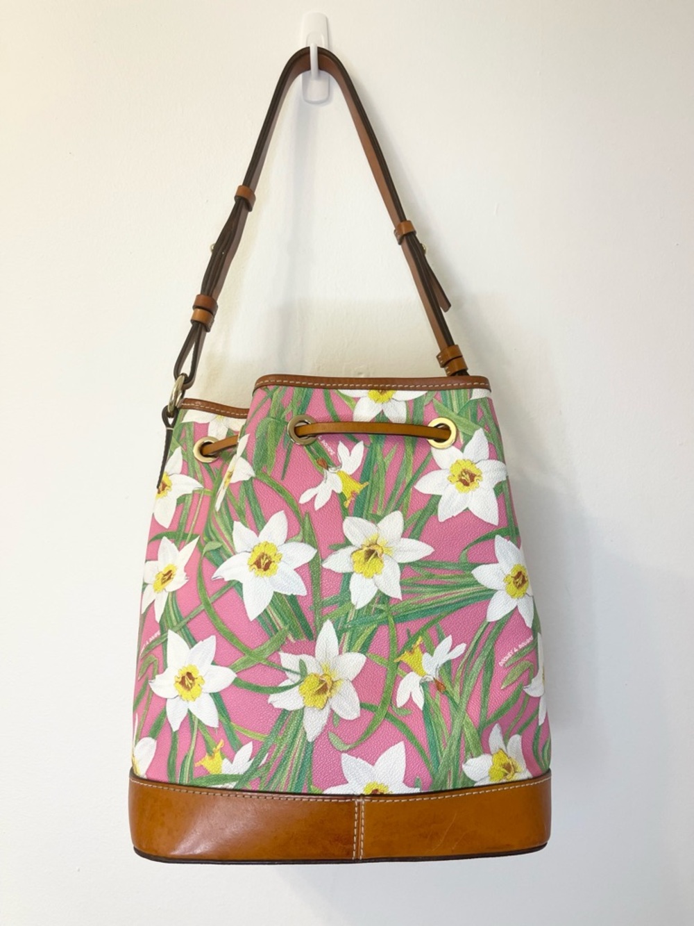 Dooney & Bourke Daffodil Botanical Drawstring Bucket Bag - Picture 3 of 11